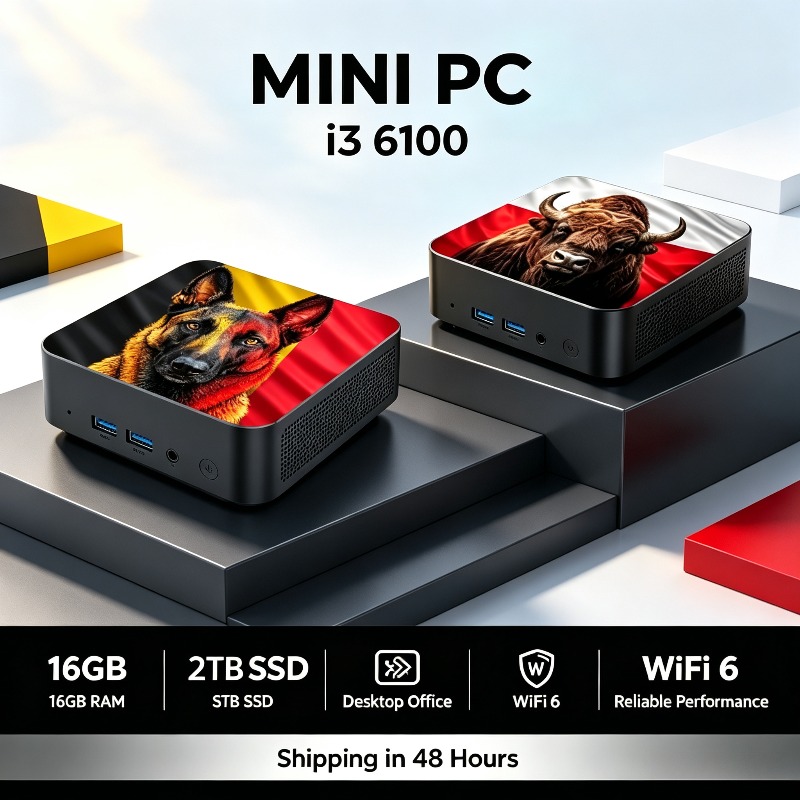 Pc Gaming Ddr4 - คอมพิวเตอร์ตั้งโต๊ะขนาดเล็กสำหรับเล่นเกม Intel Core i3 6100, Windows,