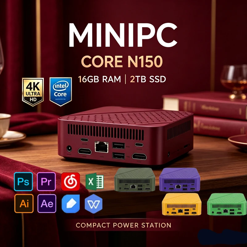Pc Gaming Editing - มินิพีซีสีสันสดใส Intel Celeron N150 Win11 RAM