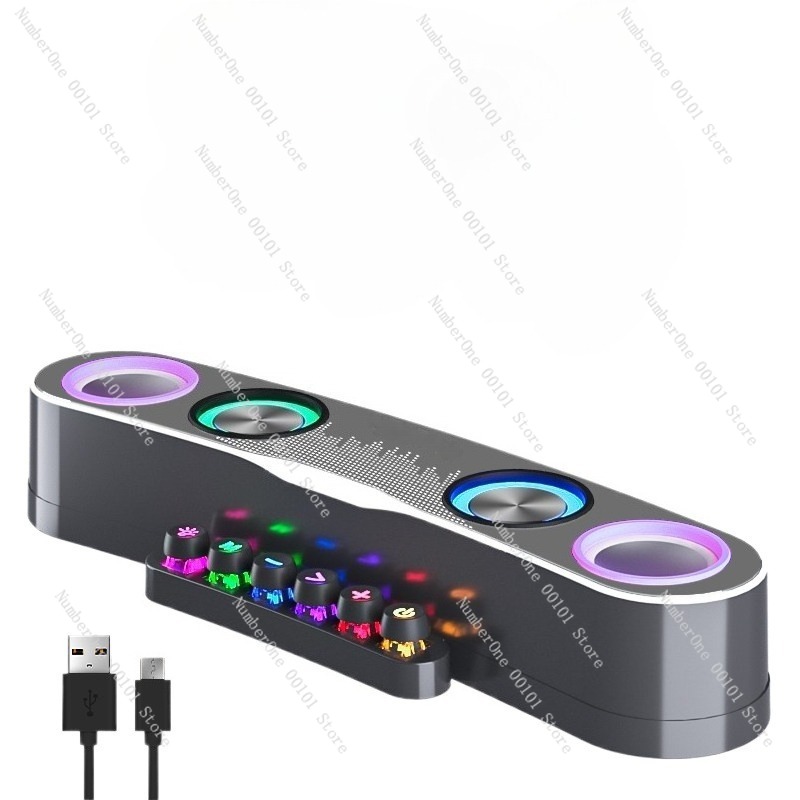 Gaming Speaker - ไมโครโฟนเสียงคอมพิวเตอร์อีสปอร์ต, ไฟโดยรอบคุณภาพสูง, ลำโพงบลูทูธสำหรับเล่นเกมบนเดสก์ท็อปสำหรับบ้าน, สำนักงานและแล็ปท็อป