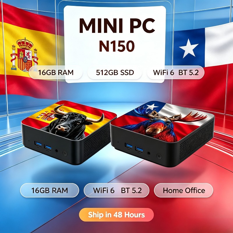 Pc Gaming Ddr4 - มินิพีซีพกพาสำหรับเล่นเกม Intel Core N150, RAM 16GB,