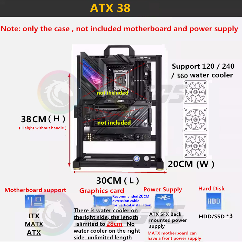 MOD ATX เปิด PC กรอบสําหรับ IT - Pc Gaming Center บทวิจารณ์และราคา