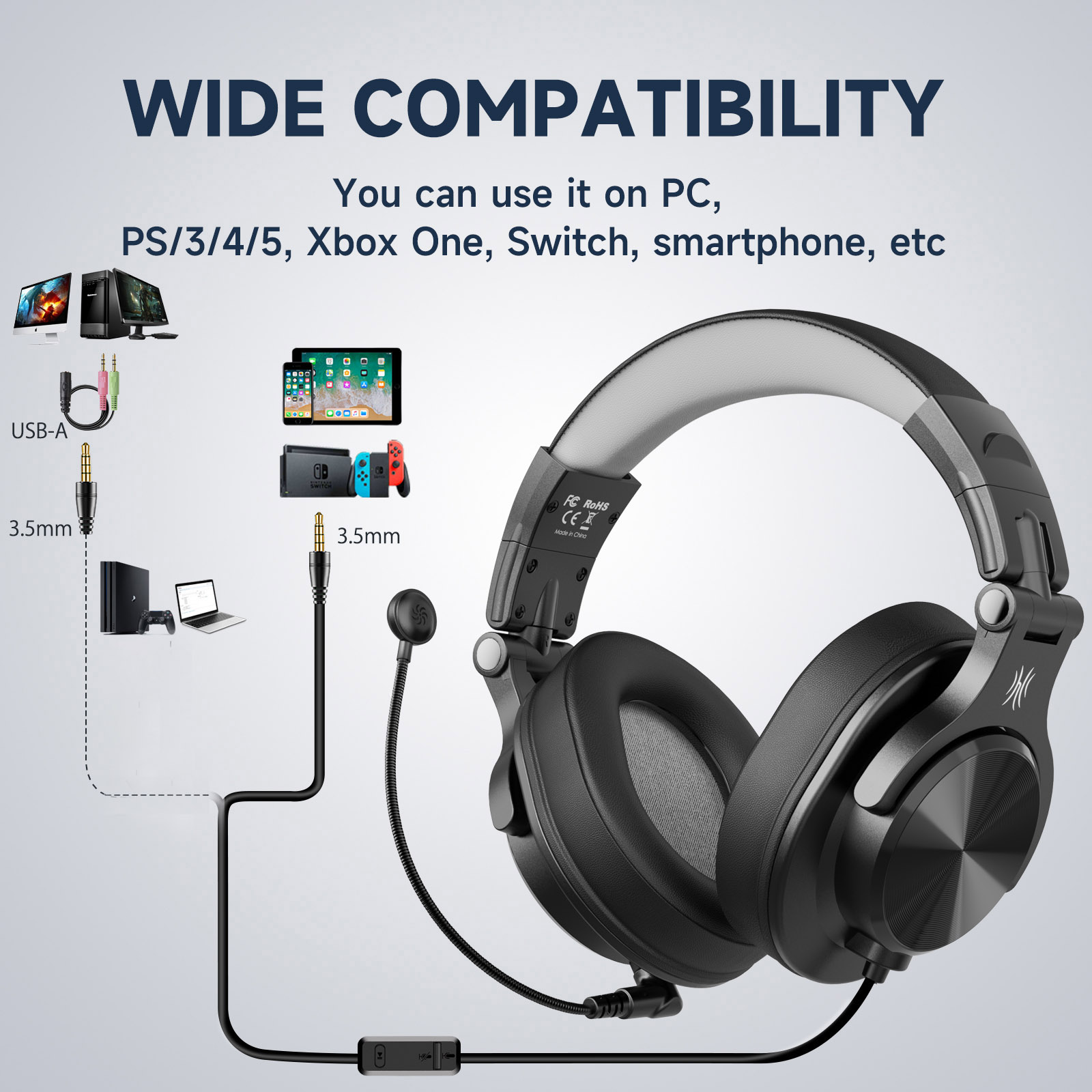 หูฟังเกมคอมพิวเตอร์ A71D Oneod - Pc Gaming Center บทวิจารณ์และราคา